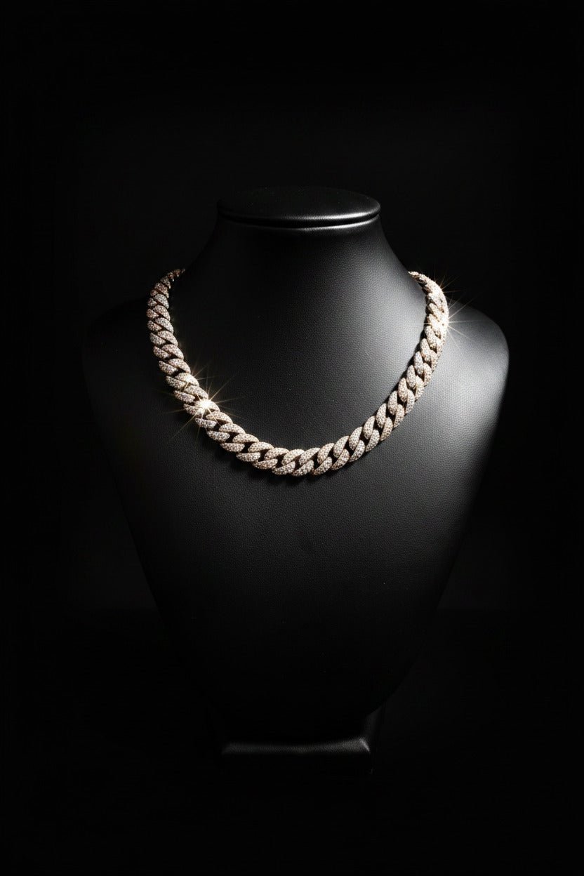 Cuban chain rose gold and silver