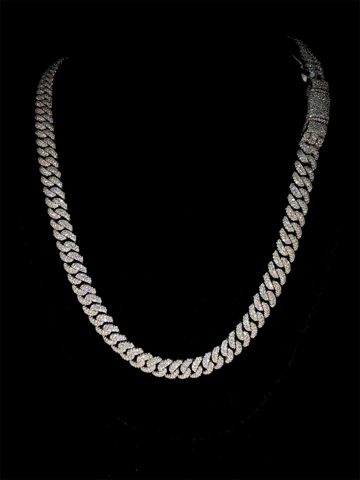 VVS Lab Made Moissanite 8 MM Cuban Link Chain with Special Lock