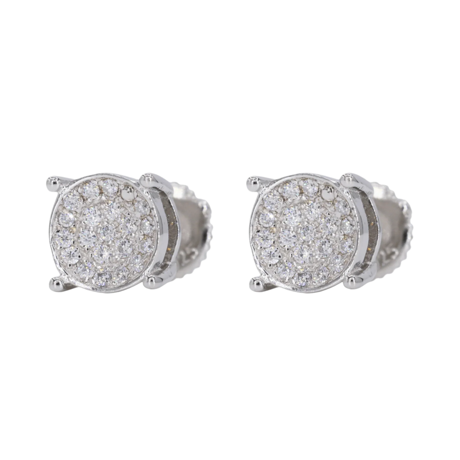 Iced Circle Bowl VVS Moissanite Daimond Earrings