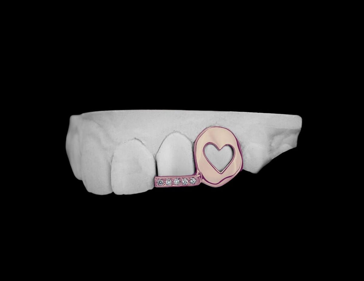 Diamond Bar With HEART OPEN FACE K9