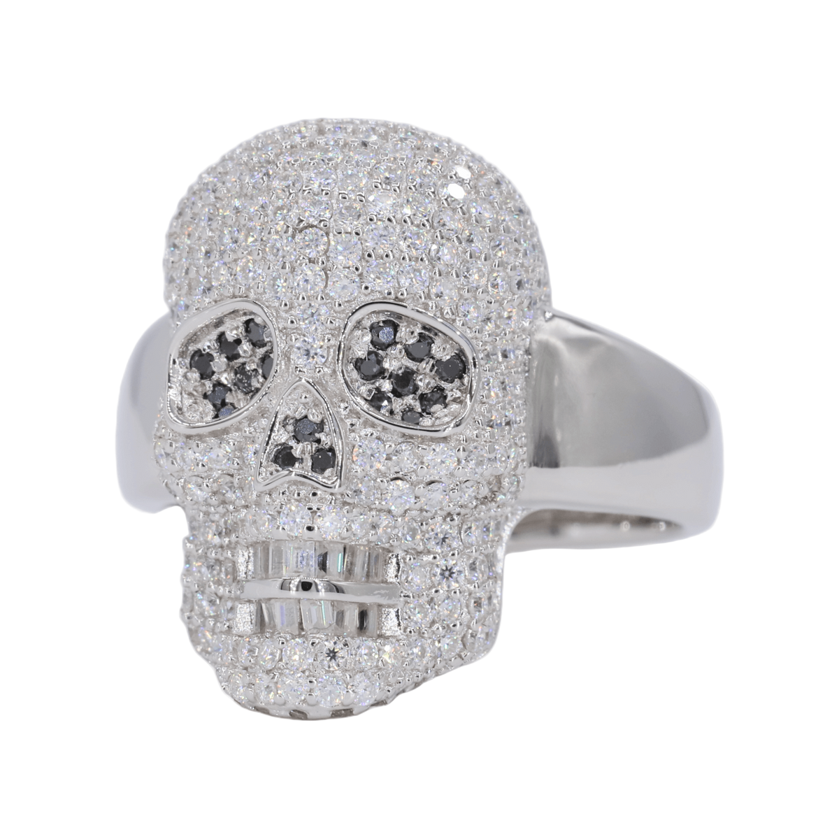 Iced Out Skull VVS Moissanite Diamond Ring