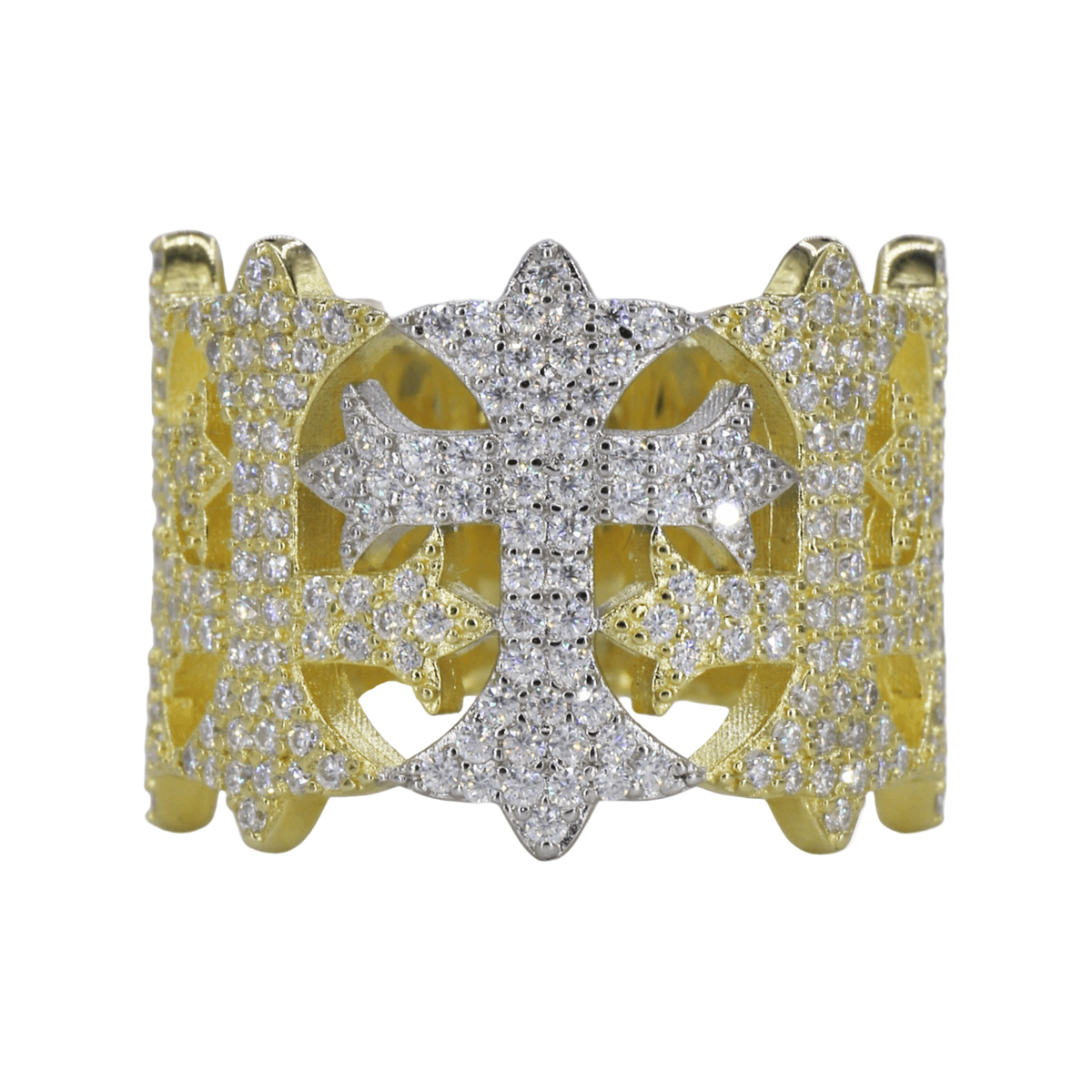 Two-Tone Chrome Heart VVS Moissanite Diamond Ring